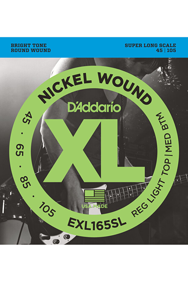 Exl165Sl Bass Guitar String Set, XL Series, Nickel Wound, Reg L