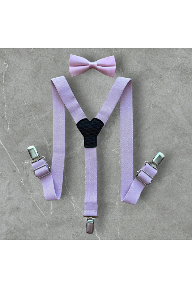 Bow Tie and Suspender Set (1-9) Age Lila Color