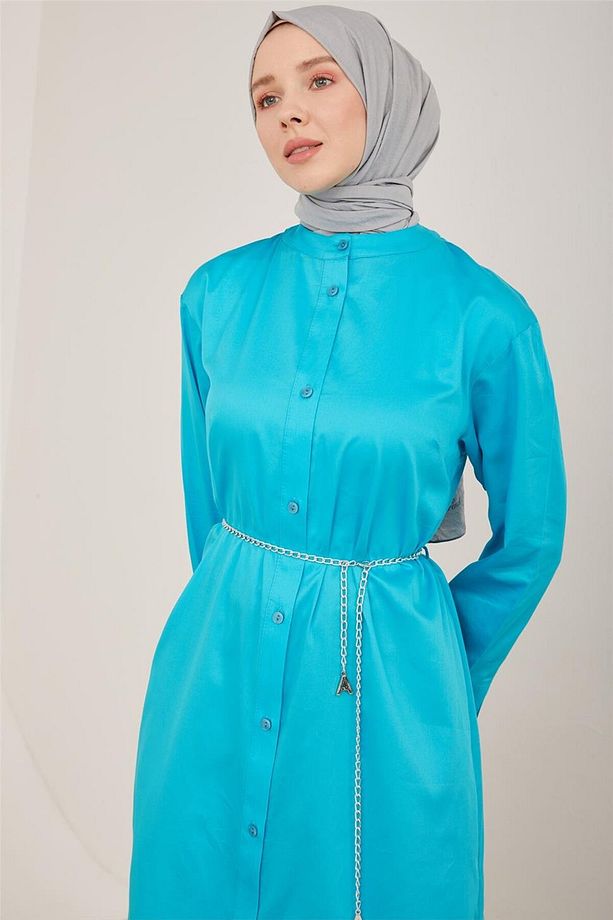 Oversize Tunik Elbise 23y4502 Aqua - 4