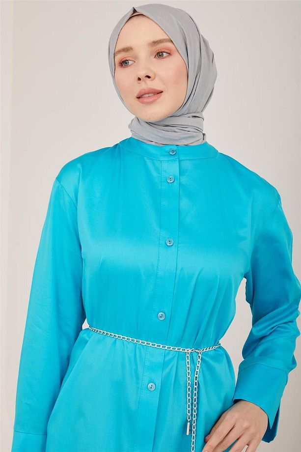 Oversize Tunik Elbise 23y4502 Aqua - 1