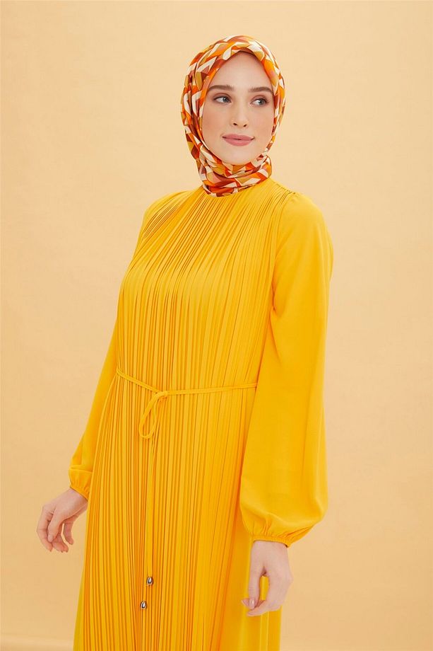Önü Piliseli Elbise 22y9435 Mango - 5