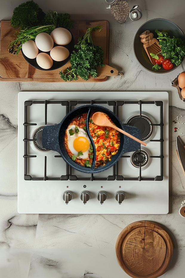 Pyro Series - 22 cm Black Multipan Hot Pot with Self Compartment - 5