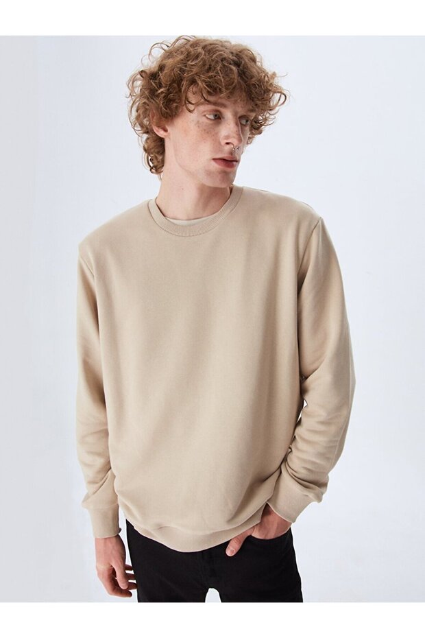 Basic Beige Sweatshirt - 1