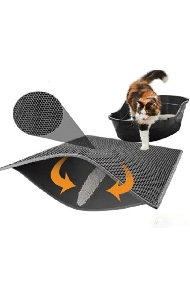 Cat Toilet Mat with Sieve 60x42 Cm Gray Cat Mat