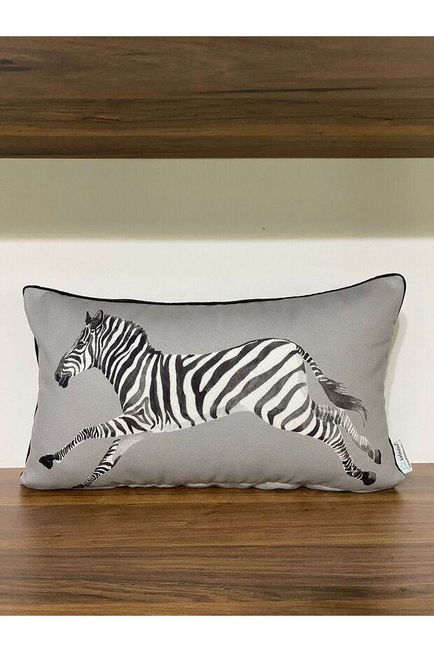 E712 Double Sided Patterned Throw Pillow Cover with Piping on the Edges