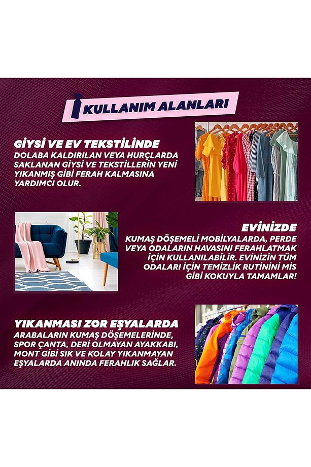 Sprey Yıkanması Zor Eşyalar Için Giysi Spreyi Sakura 450 ml X2 - 7