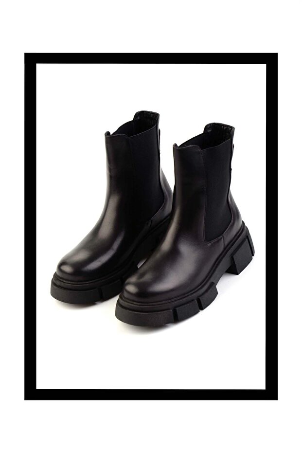 Siyah Leather Kadın Bot & Bootie K02060050003 - 1