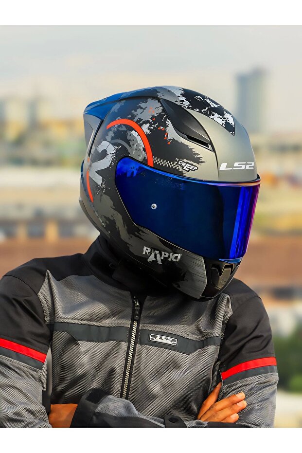 RAPID 2 CIRCLE MAT SİYAH-KIRMIZI KASK + SPOILER - 1