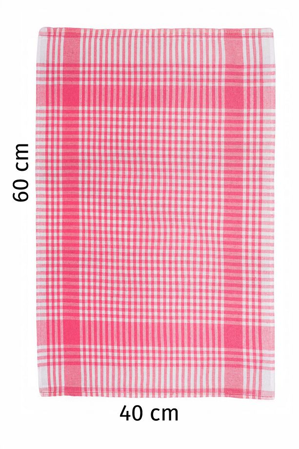 %100 Pamuk Fuşya,pembe Renkli Pötikareli 10 Adet Kurulama Bezi,beslenme Örtüsü,servis Peçetesi 40x60 - 2