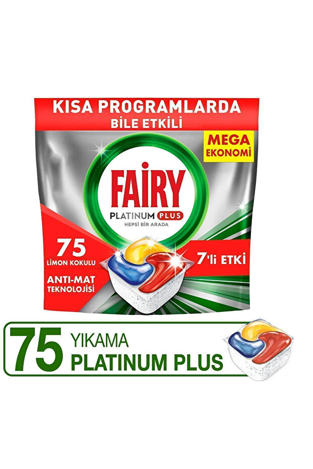 Platinum Plus Bulaşık Makinesi Tableti 75 Li X 3 Adet++Makine Temizleyici Kapsül 2'lı - 3