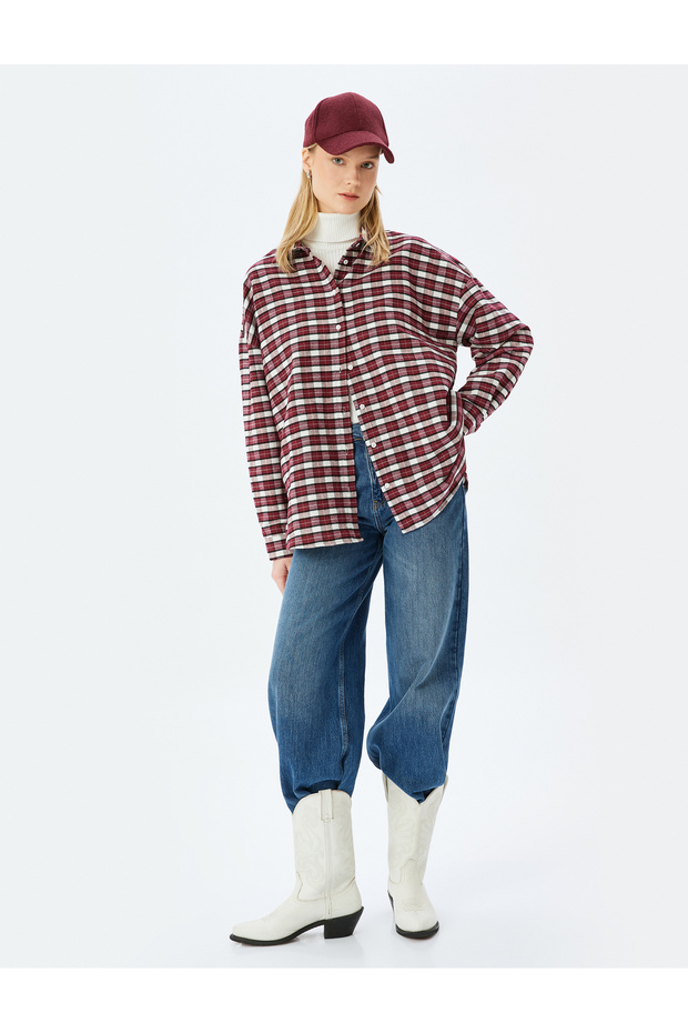 Classic Lapel Long Sleeve Buttoned Plaid Lumberjack Shirt