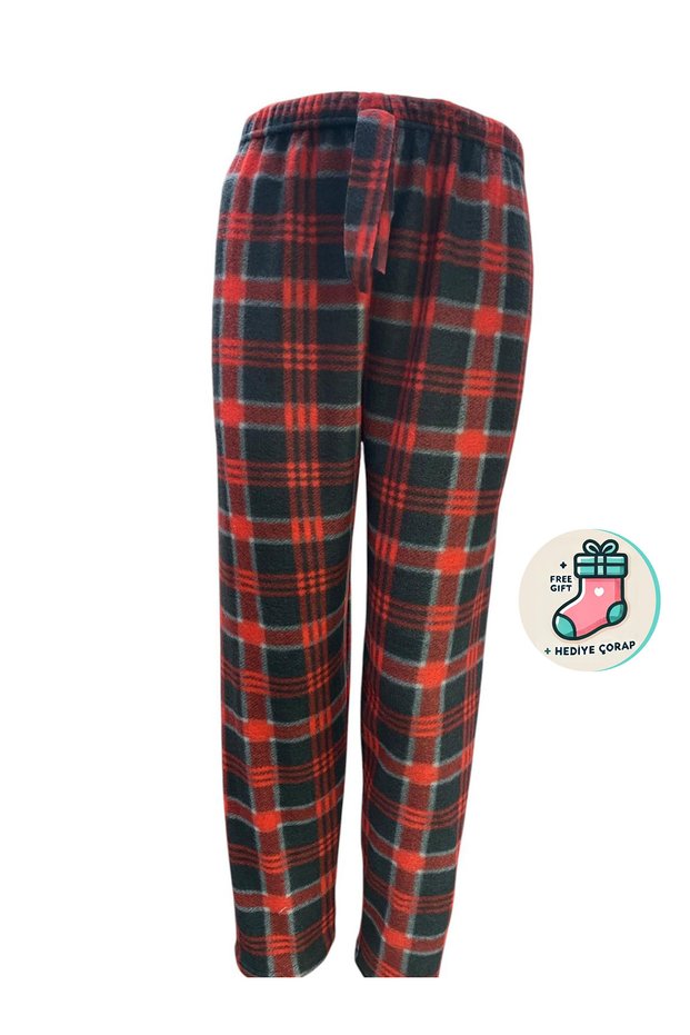 Pocketless Winter Fleece Women's Sleepwear Bottom Single Bottom Je31 - Socks Gift