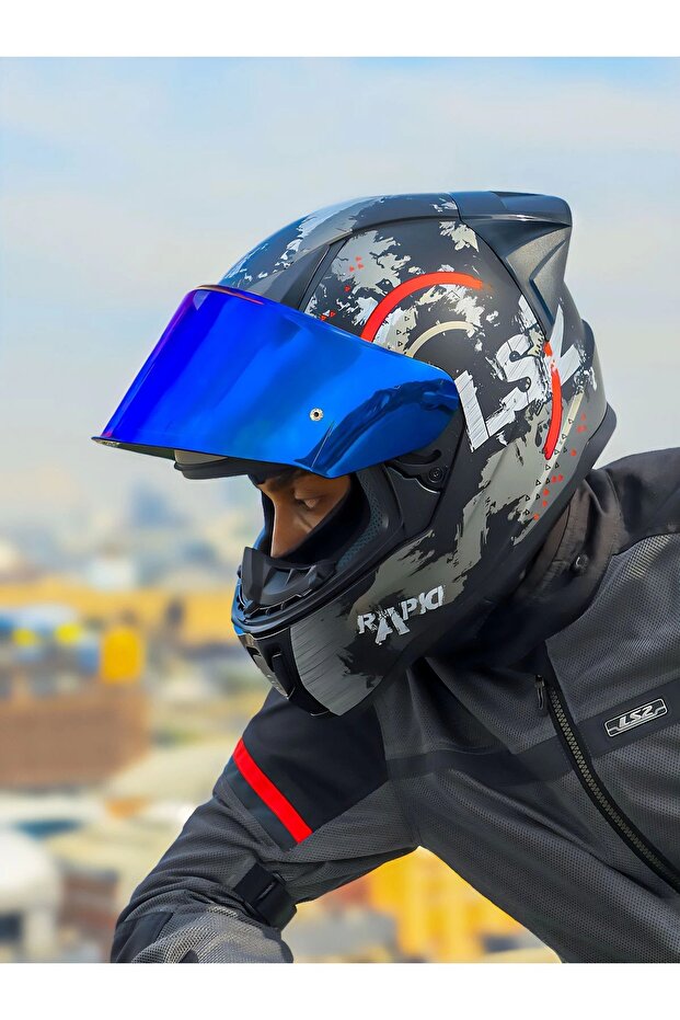 RAPID 2 CIRCLE MAT SİYAH-KIRMIZI KASK + SPOILER - 8