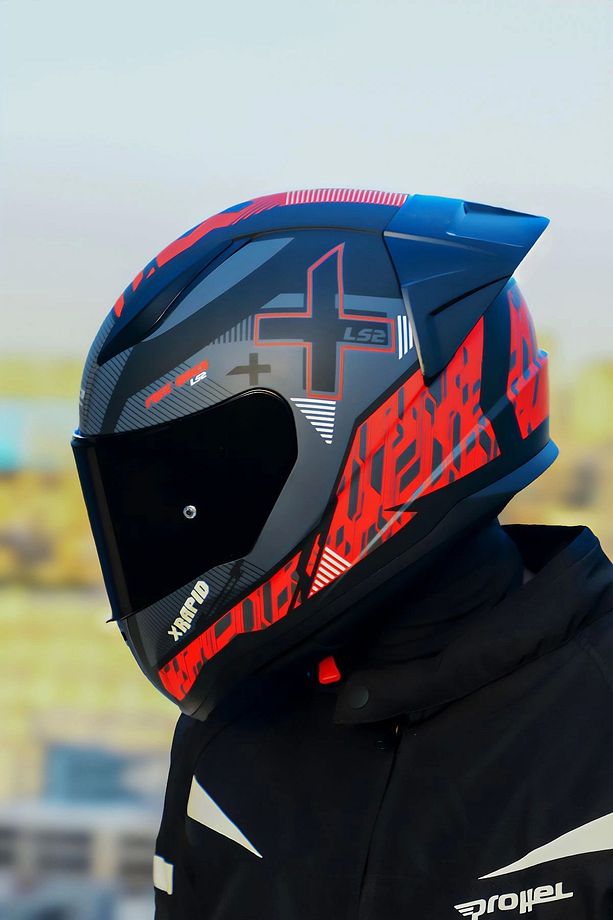 Rapıd 2 Race Xtreet Mat Siyah-kırmızı Kask Spoıler - 3