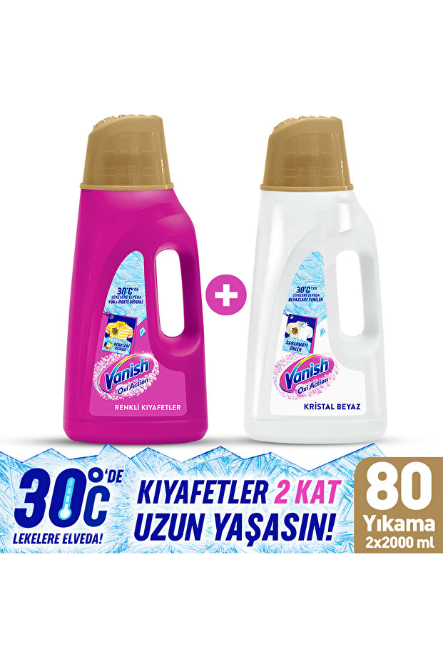 Vanish Oxi Action Deterjan Güçlendirici ve Leke Çıkarıcı Sıvı Renkliler 2000 ml + Beyaz 2000 ml