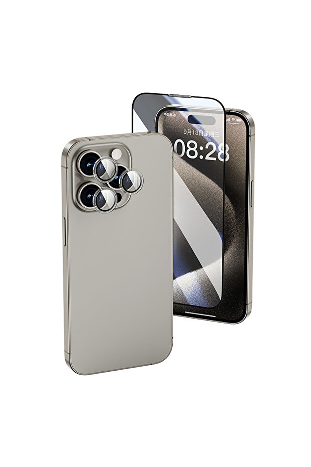 iPhone 16 Wiwu Wi-IP002 2in1 Temperli Cam Ahize Toz Önleyici Ekran ve Kamera Lens Koruyucu Seti - 1