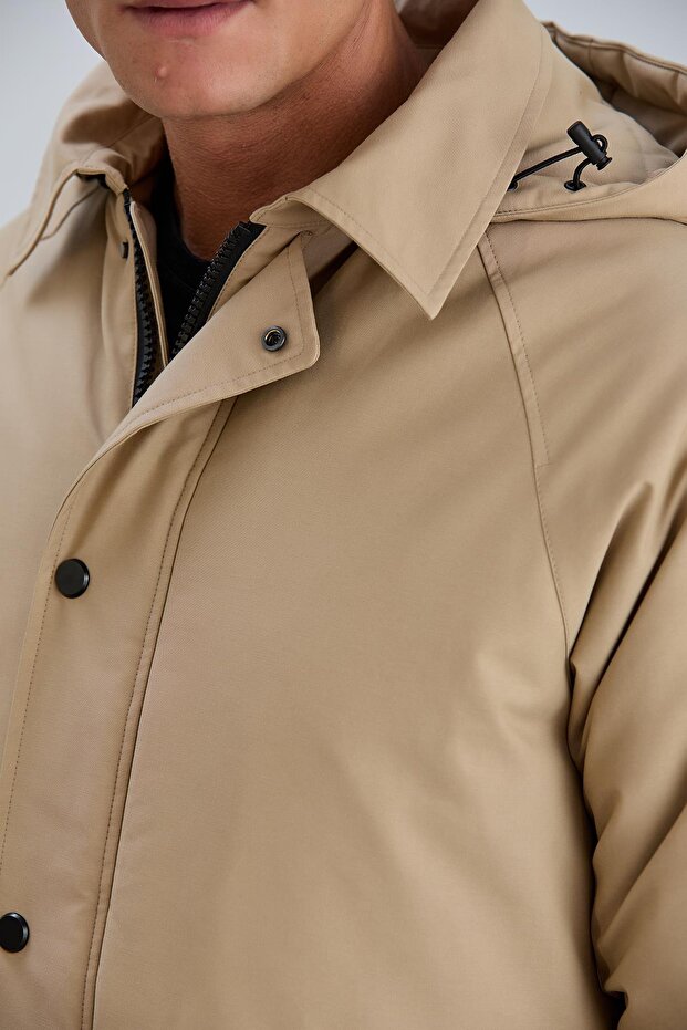 Çıkabilir Kapüşonlu Erkek Pamuk Mont - 7