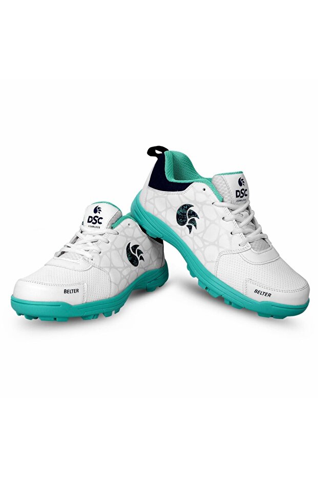 Belter Cricket Shoes | Sea Green/white | 1 Uk/2 Us/35 Eu | Mesh | Lightweight & Comfortable