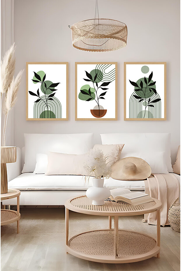 Dekorize Mdf 3 Parça 3 Mm Çerçeve Görünümlü Bohem Tablo 3025 - 3