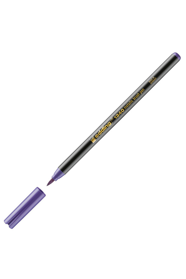 Pen with Brush Tip Metallic Purple E-1340