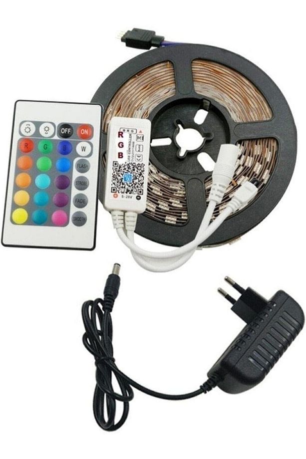 ezlgrup Rgb Şerit Led Seti 5 Mt Rgb Led 3 Renk + Trafo + Rgb Kumanda Aydnltmdnym-ct-4557 HSPLİNM-3 - 1