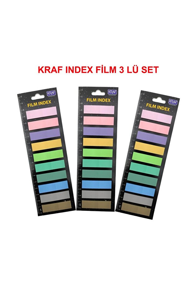 Index Film (PP) 12x44mm Flat Shaped 10 Colors* 20yp Set of 3