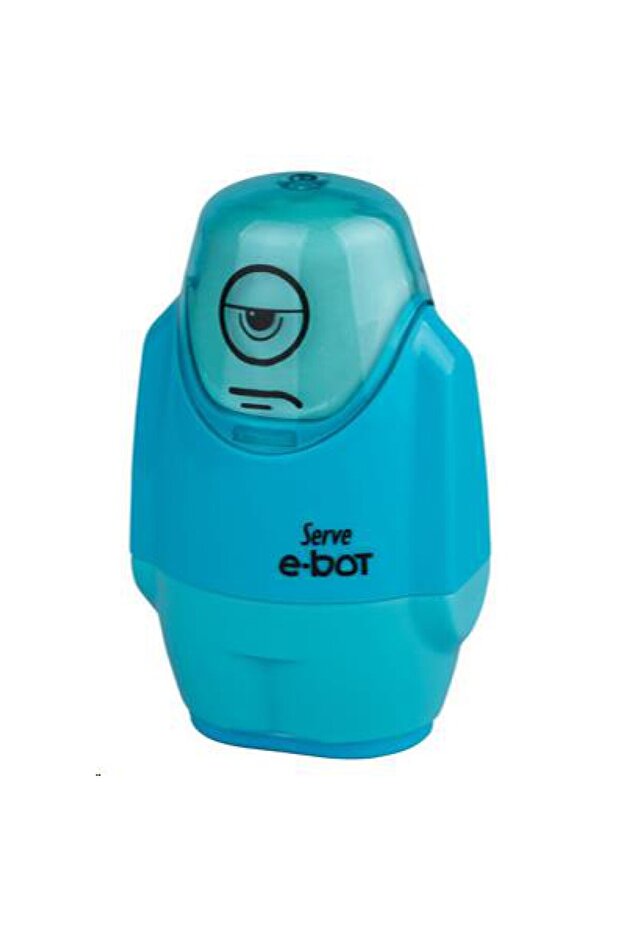 E-Bot مبراة أقلام الرصاص مع ممحاة فسفورية باللون الأزرق - 1