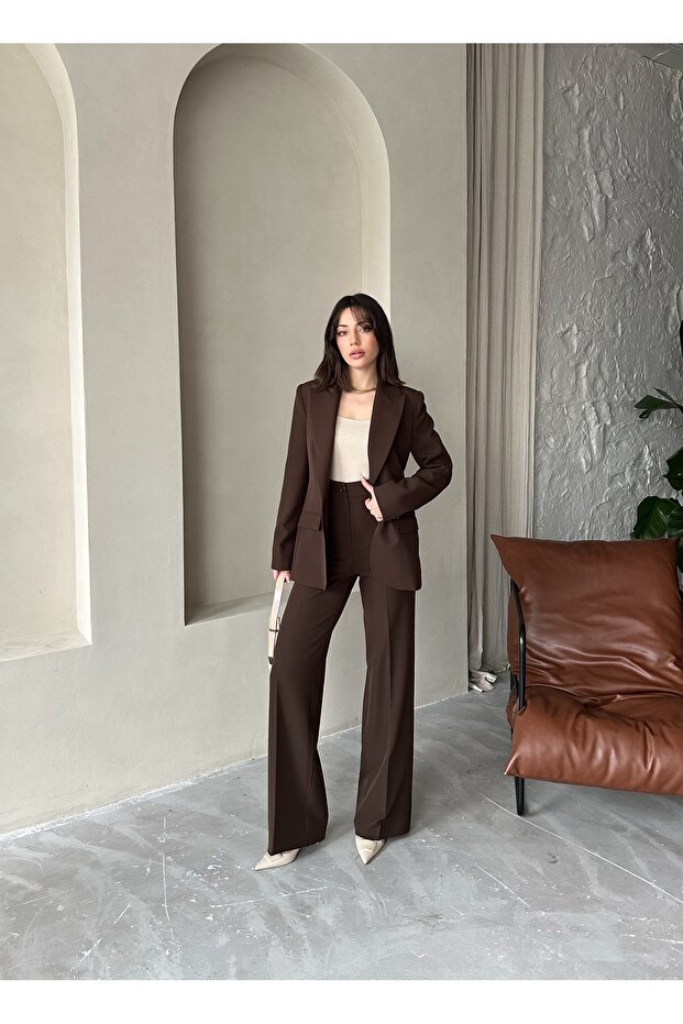 Blazer Takım Elbise Tek Düğme Ceket Pantolon - 6