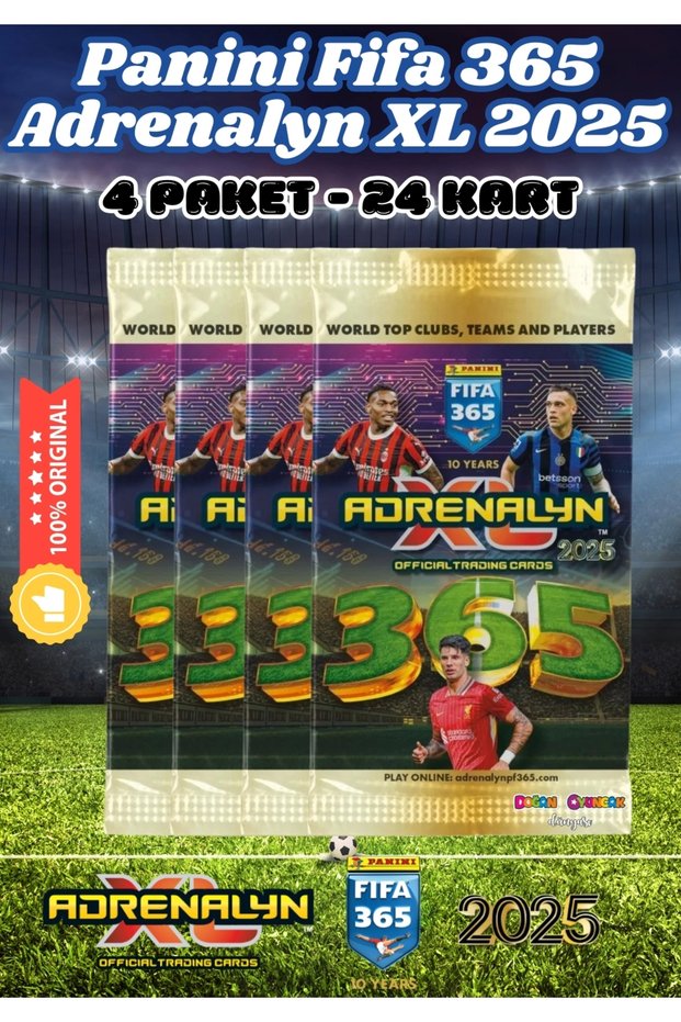 Panini Fifa 365 Adrenalyn XL 2025 Player Card - 4 Pack Trading Footballer Cards