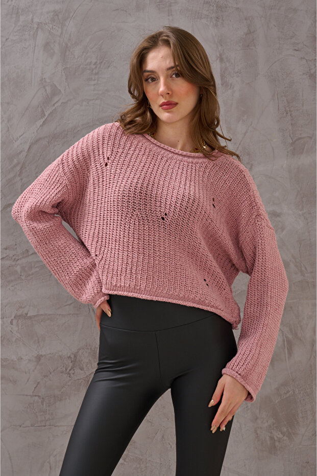 KADIN BELDE DELİKLİ TRİKO - 4