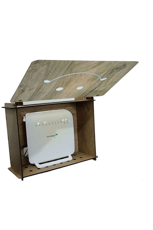 Modem Saklama Kutusu - 25x18x9 Cm -GÜLEN YÜZ KAPAK - 3