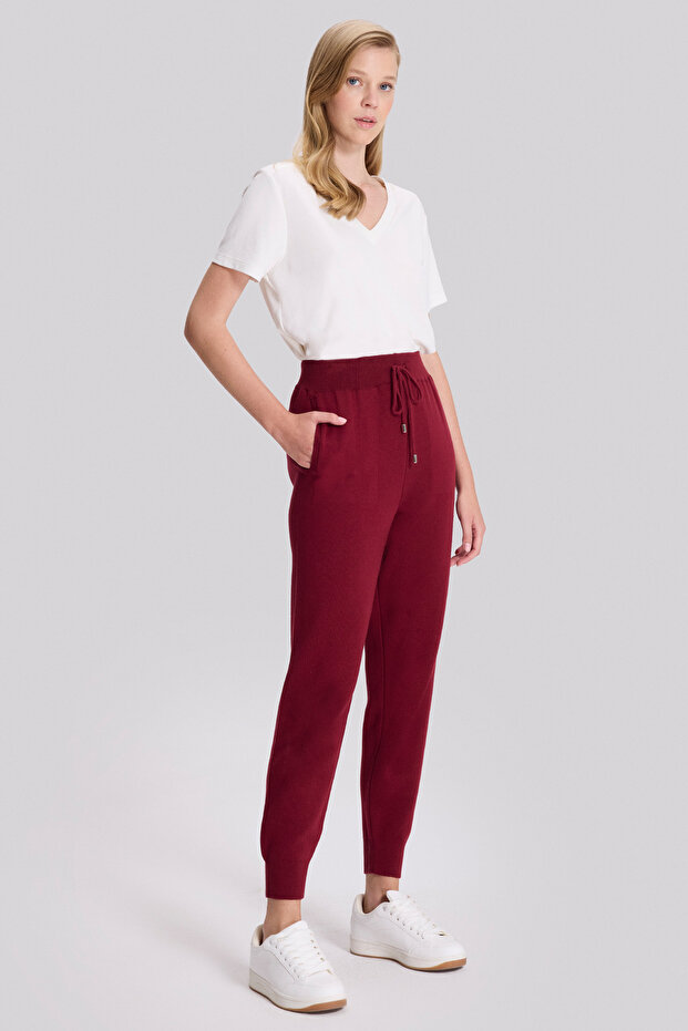 Paçası Lastikli Triko Pantolon - 2