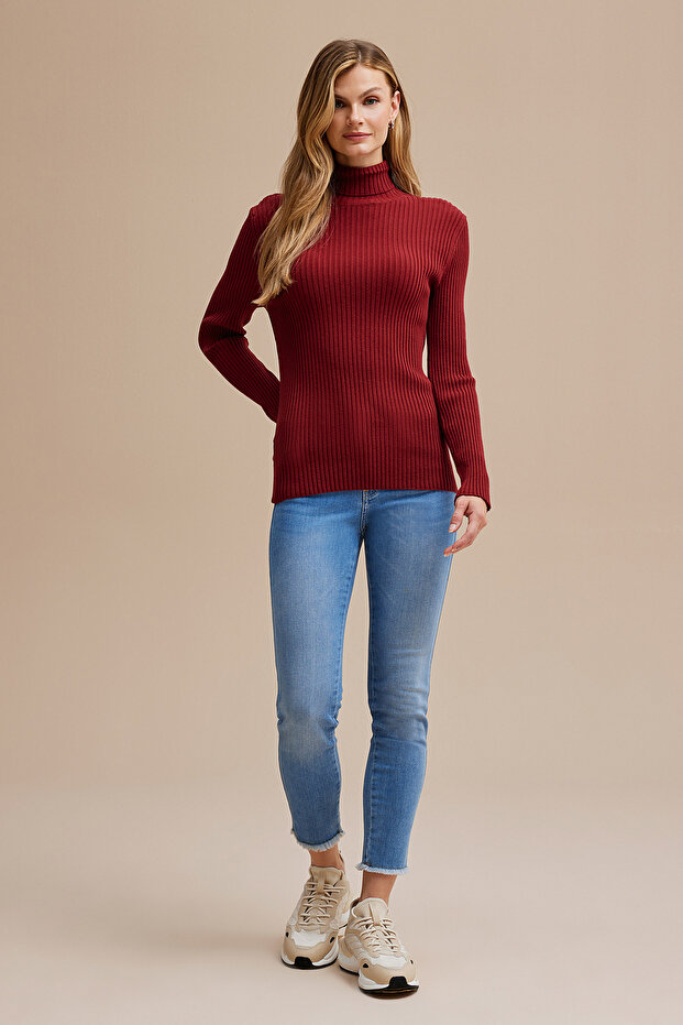 Balıkçı Yaka Triko Kazak - 2