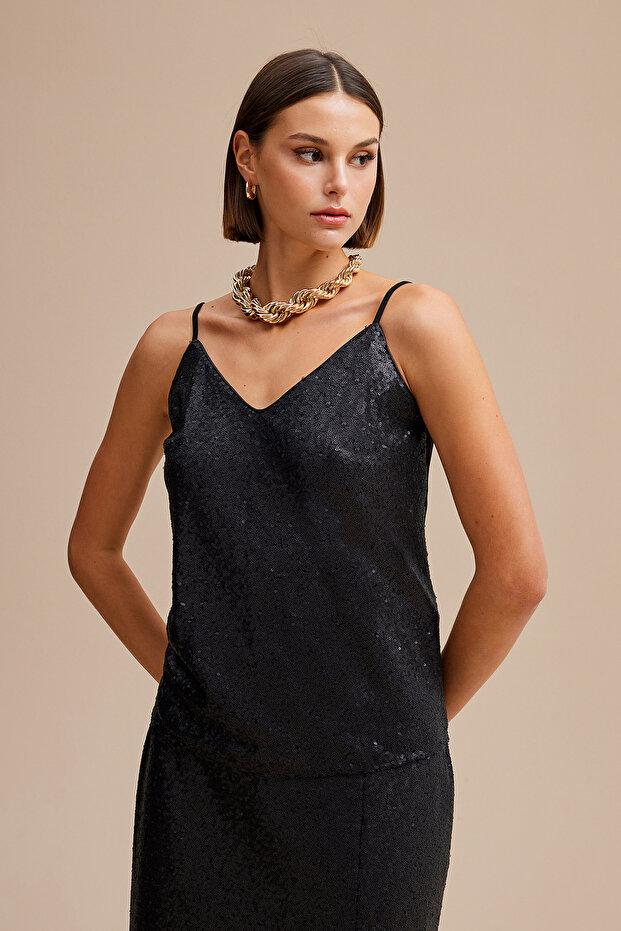 Askılı Payet Bluz - 1