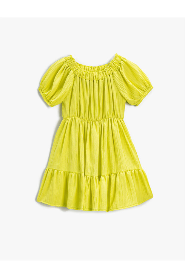 Dress Balloon Sleeve Midi Flounce