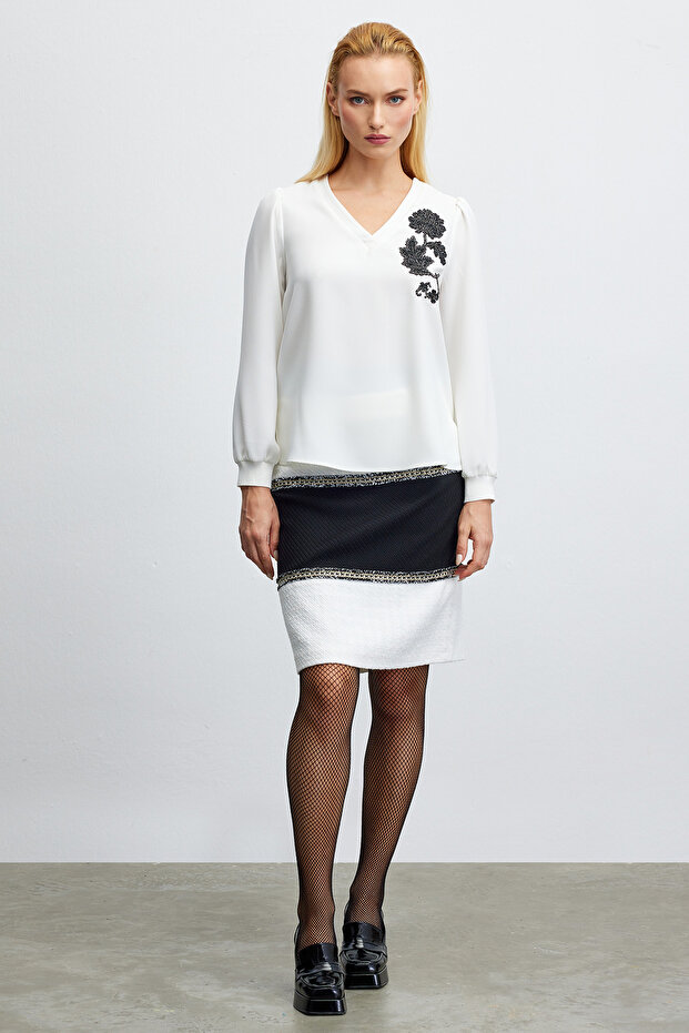 Taş Baskılı Şık Bluz - 2