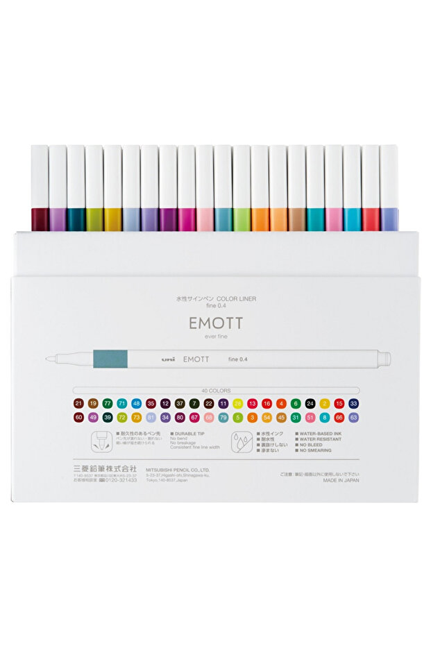 Uni-Ball Acrylic Tip Pen Emott 0.4 mm Fine Set of 40