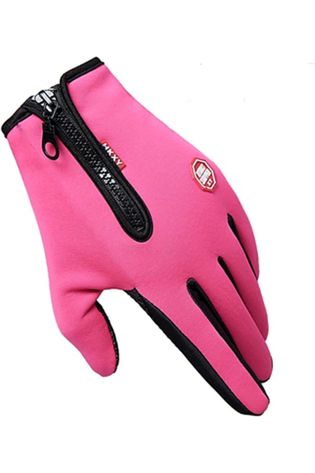 Pink Sports Cycling - Motorcycle, Tactical Gloves, Touch, Fleece Windproof Anti-Slip