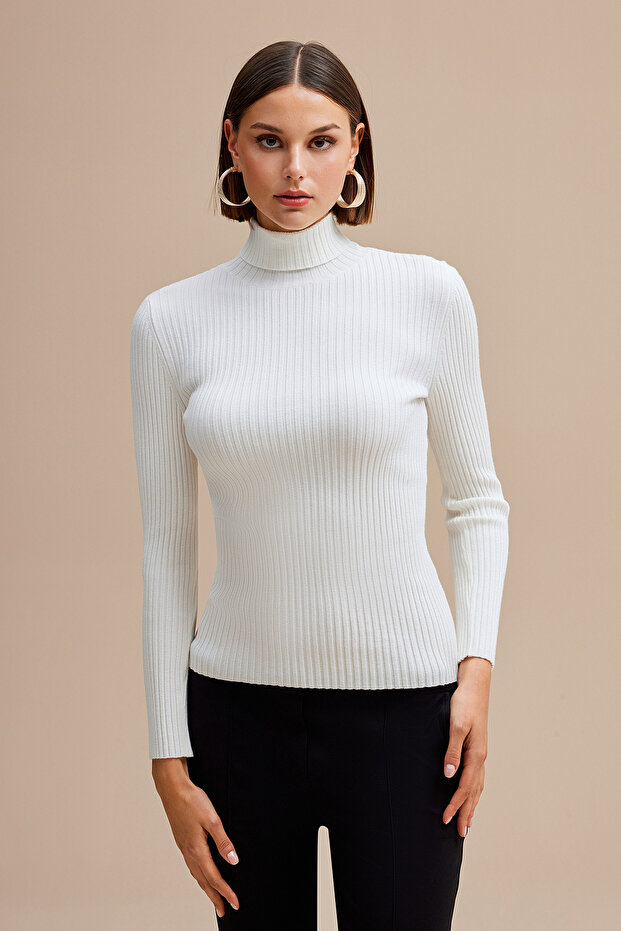 Balıkçı Yaka Triko Kazak - 3