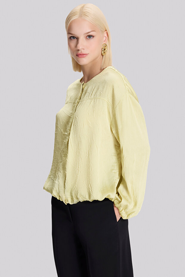 Geniş Kesim Düğmeli Bluz - 1