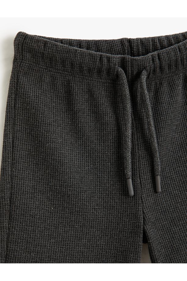 Beli Bağlamalı Basic Şort Dokulu - 3