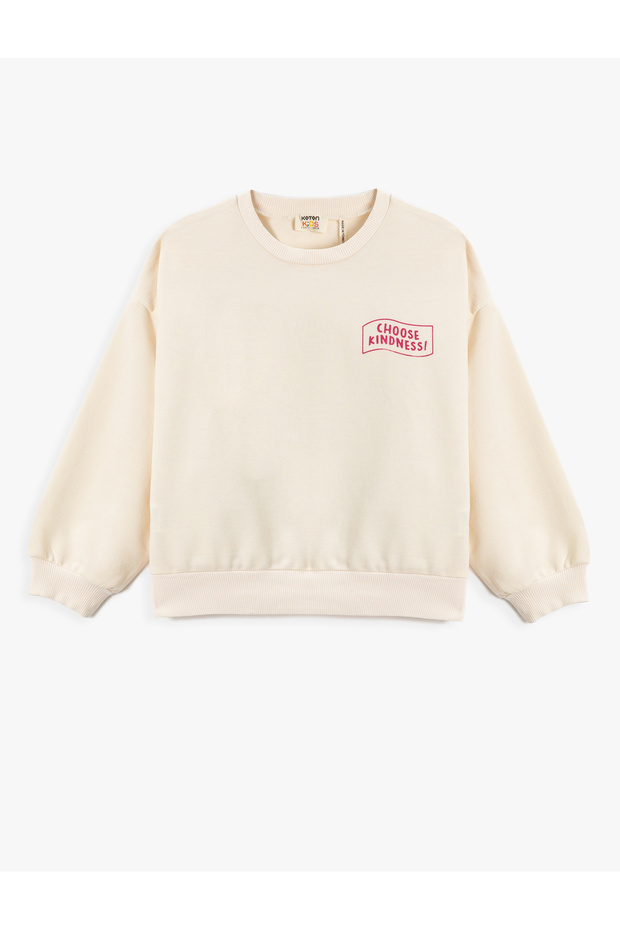 Basic Sweatshirt Printed Detailed Long Sleeve Crew Neck