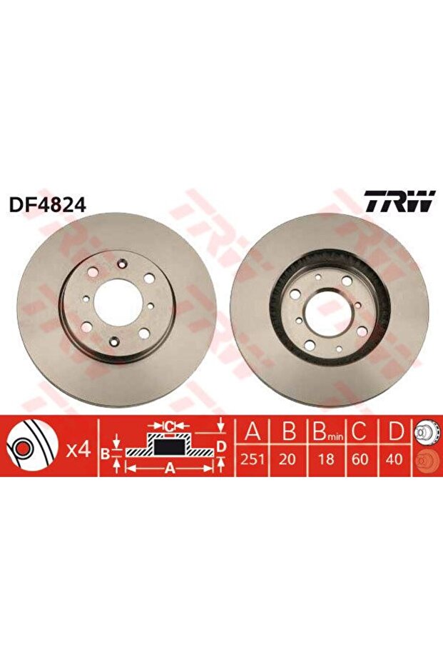 DF4824 FREN DİSKİ ÖN AGILA 07- / SPLASH 08- SWIFT III 05- HAV - 1