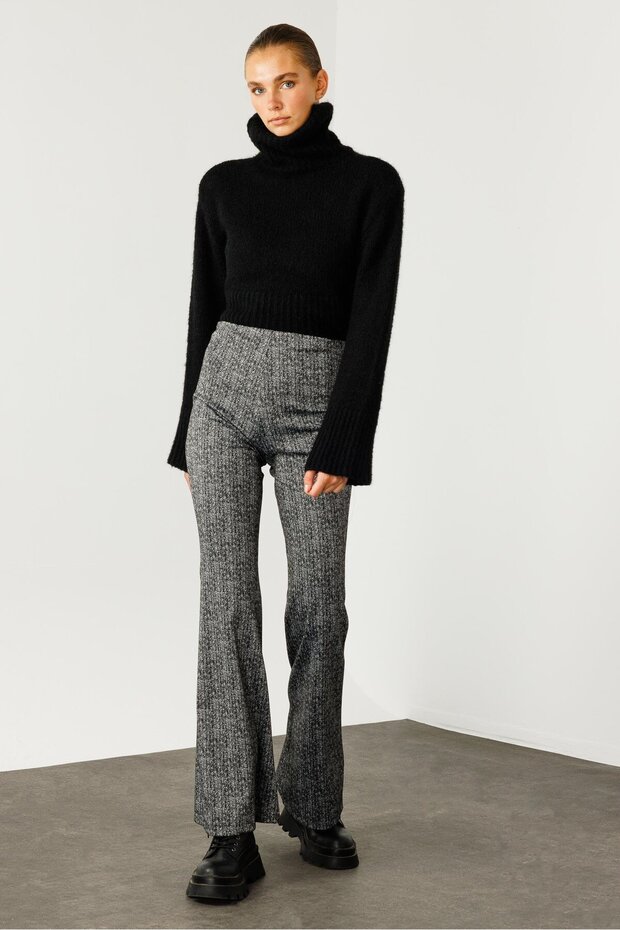 Modailgi  İspanyol Paça Örme Pantolon - 1573,7967 Antrasit - 1