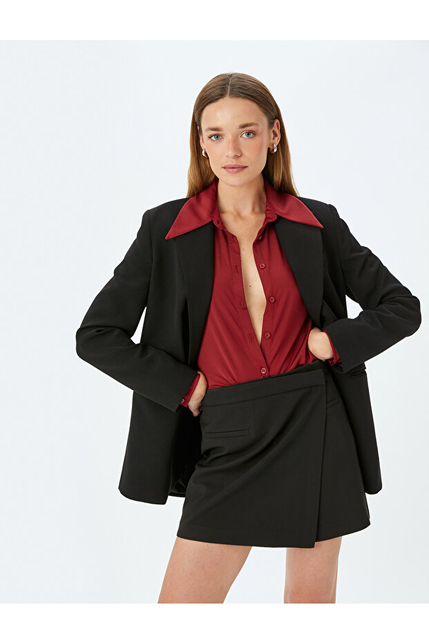 High Waist Mini Double Breasted Shorts Skirt