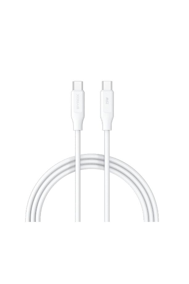 Grz Life Syrox PD25TK Type-C to Type-C PD 25W Hızlı Data/Şarj Kablosu 1mt Beyaz - 2