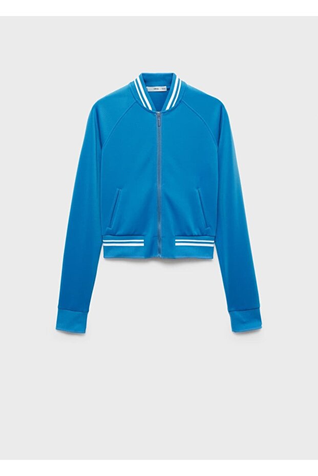 Contrast Striped Bomber Jacket - 3