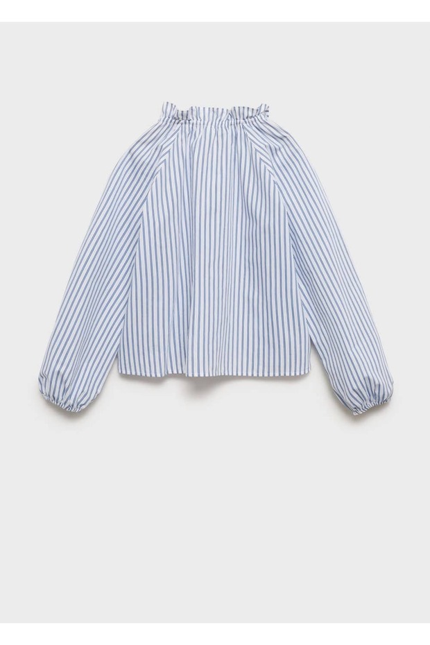 Drawstring Detailed Striped Blouse - 2