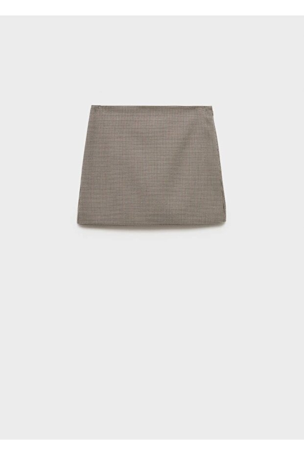 Kazayağı desenli mini etek - 3