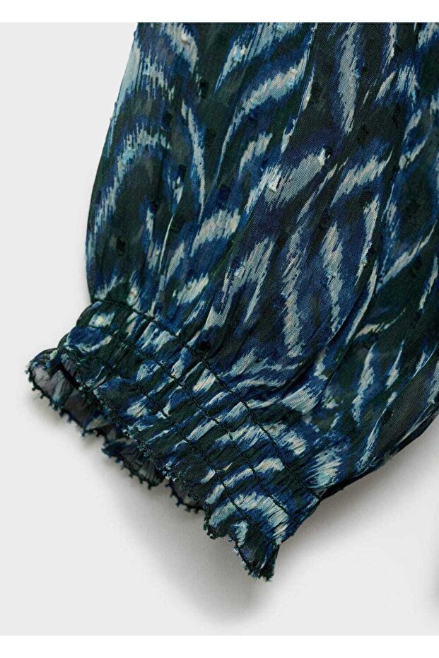 Desenli Kısa Elbise - 8